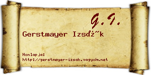 Gerstmayer Izsák névjegykártya